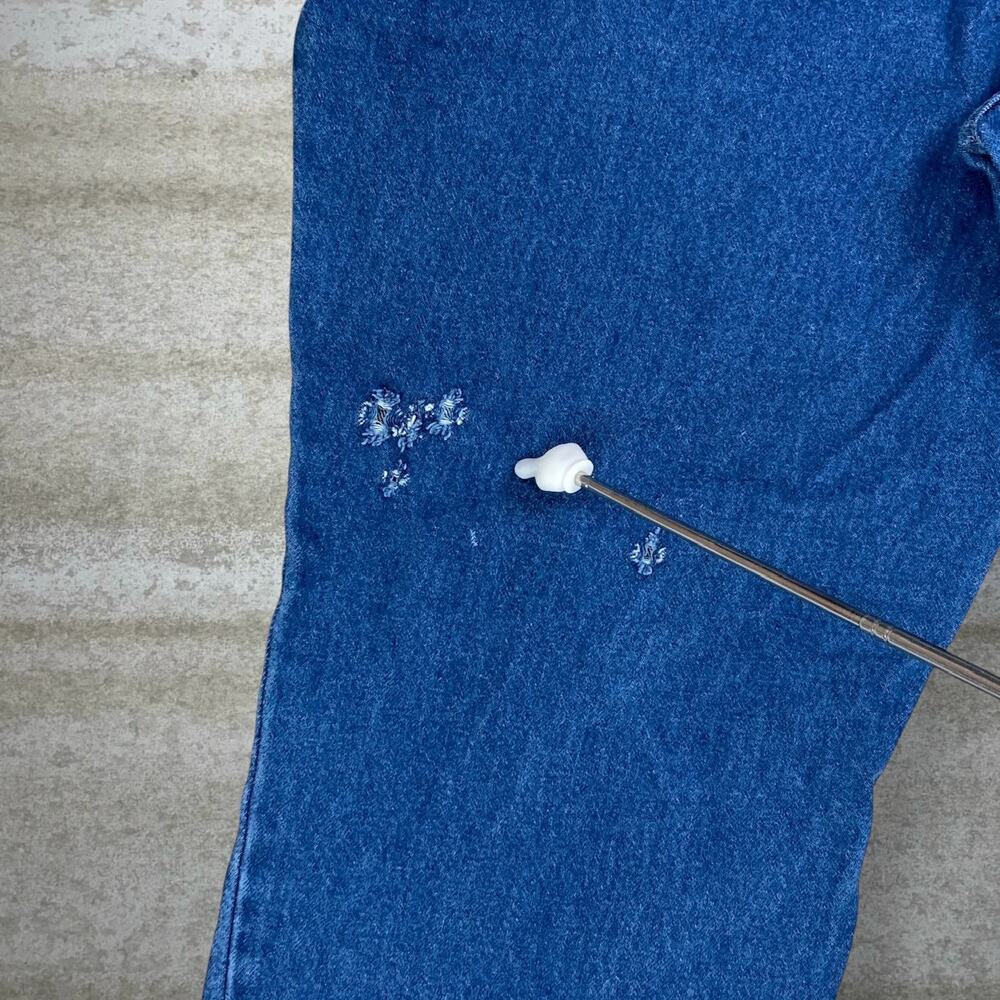 Vintage 90s Carhartt Jeans 38x30 Relaxed Dark Wash Work Wear Denim White Logo - Picture 6 of 7